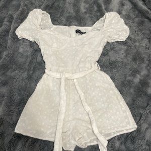 White Pretty Little Thing Romper, Size Small